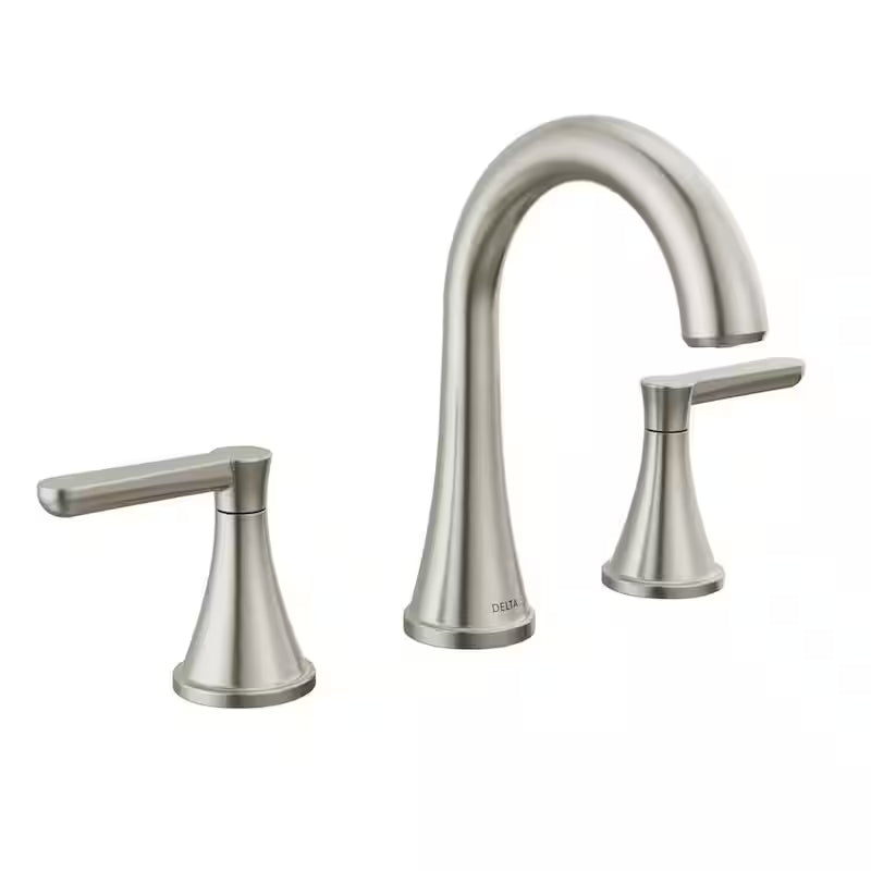 8 in. Widespread Double Handle Bathroom Faucet Brushed Nickel A188