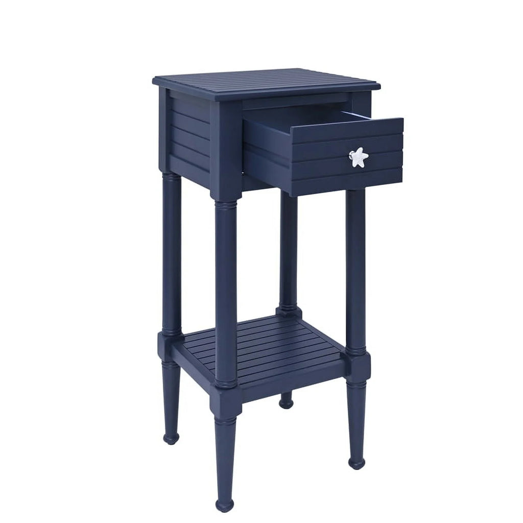 Navy Coastal Wood Side Table G3494