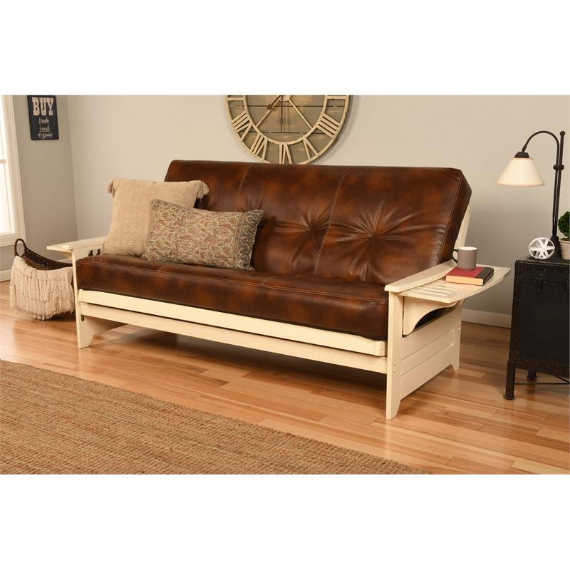 Mocha Brown/Black Full Futon with Fabric Mattress F80617