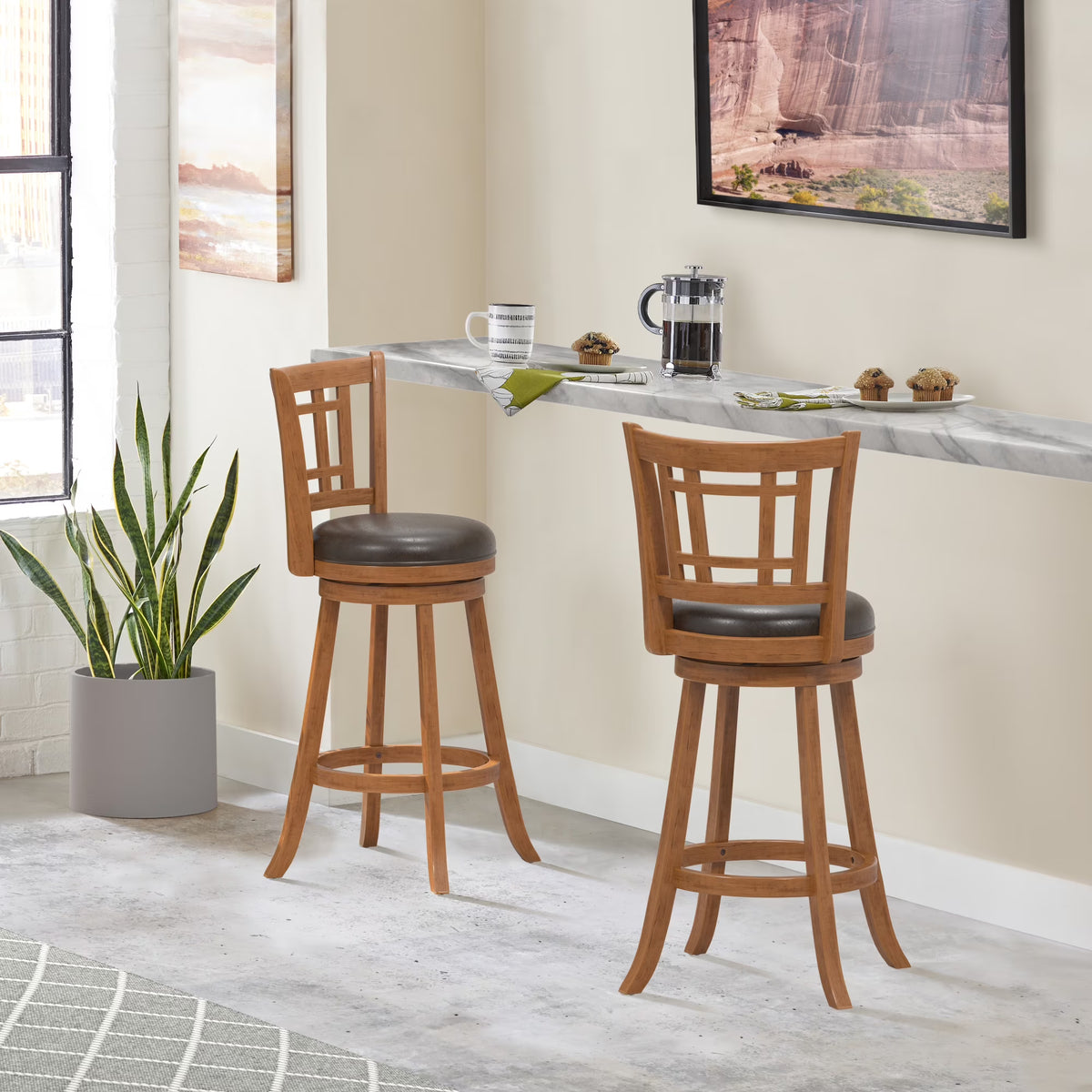 Brown Swivel Bar Stool M86877