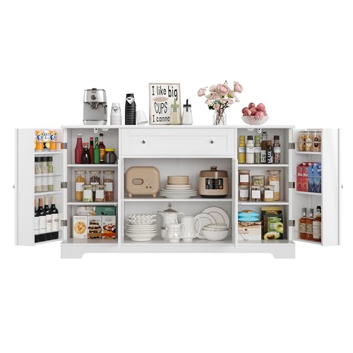 54" Black Wood Buffet Cabinet with Drawer F742855