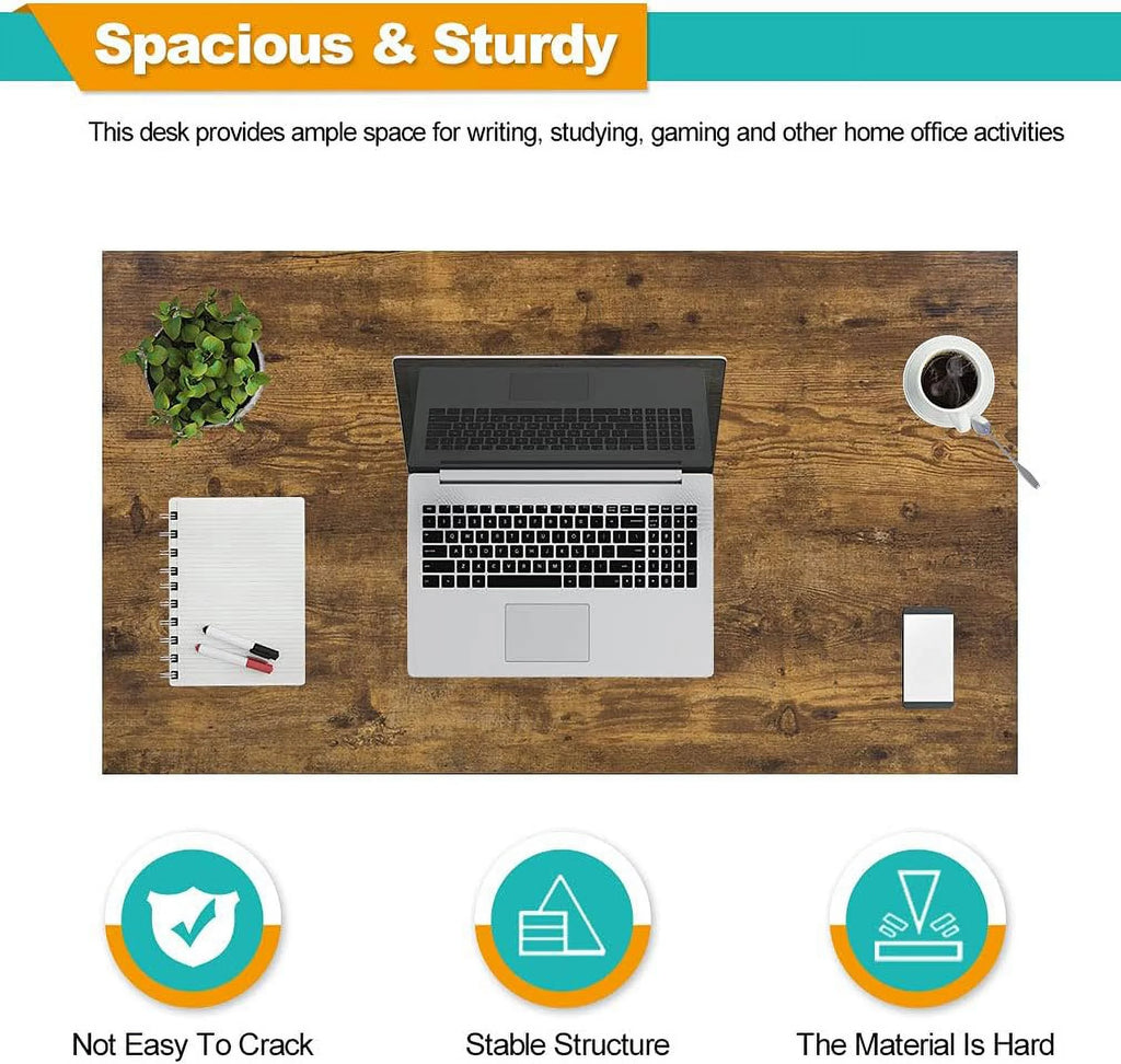 40 inch Computer Desk Wood Top Metal Frame Workstation S3209