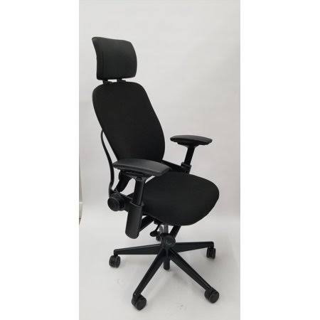 Black Fabric Chair with Headrest U44758