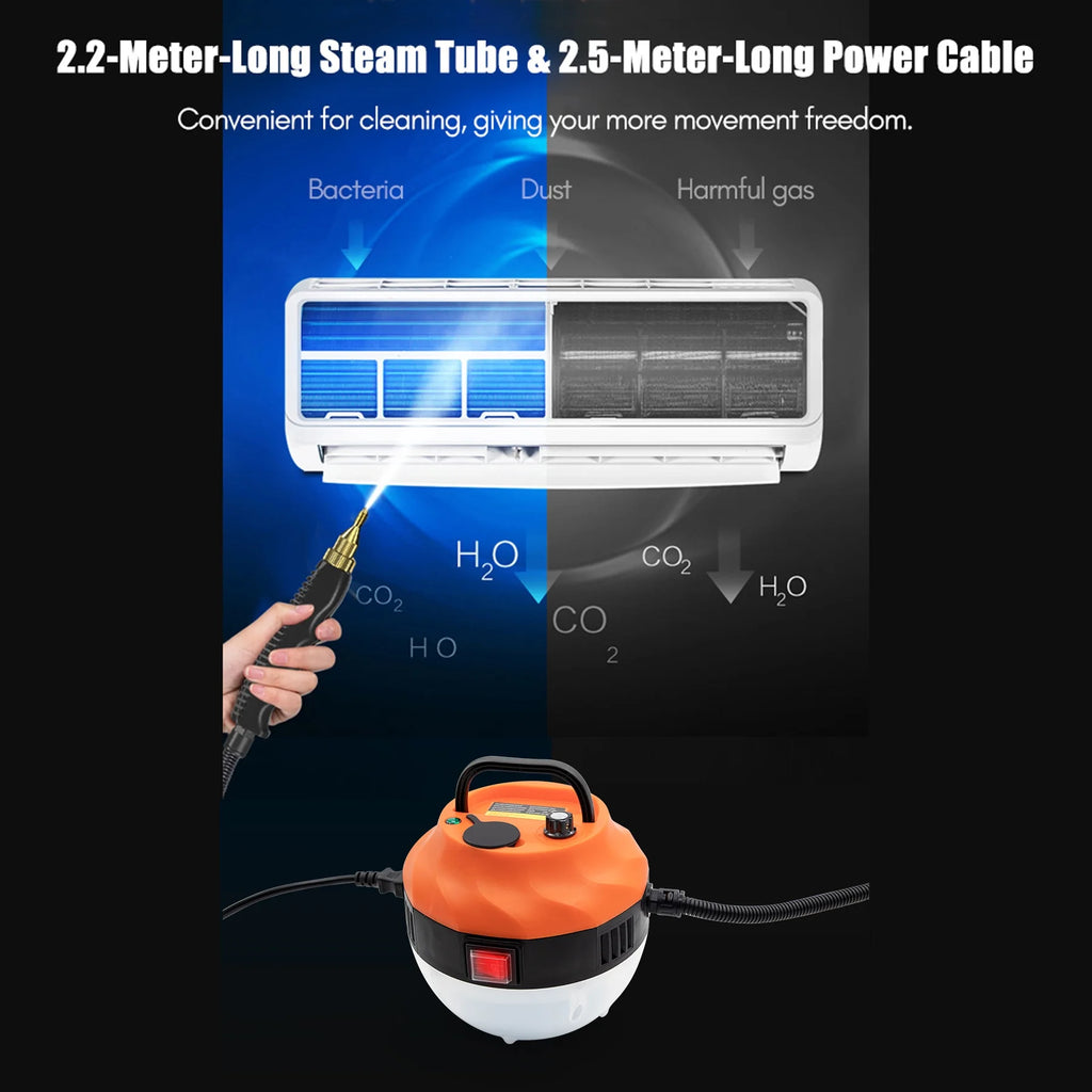 2500W High Pressure Portable Handheld Steam Cleaner with 3 Brush Heads T594583