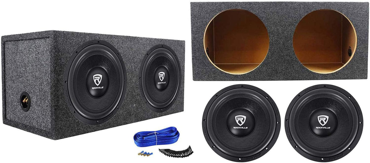 12 Car Audio Subwoofers with Sealed Sub Box Enclosure Z988145