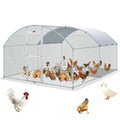 Large Metal Chicken Coop with Run and Waterproof Cover W371