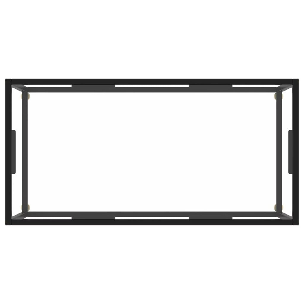 Modern Coffee Table Tempered Glass Tabletop Steel Frame O459049