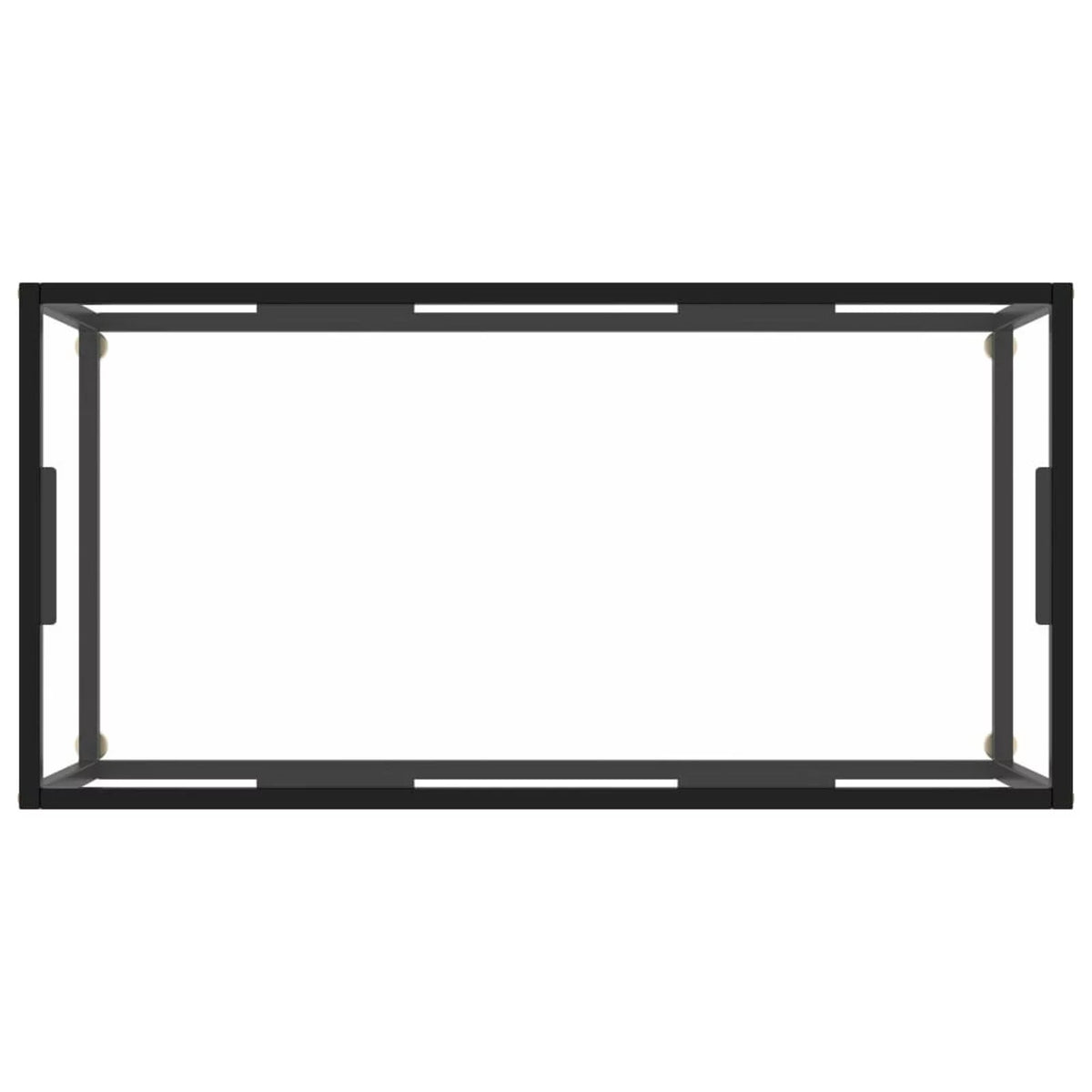 Modern Coffee Table Tempered Glass Tabletop Steel Frame O459049
