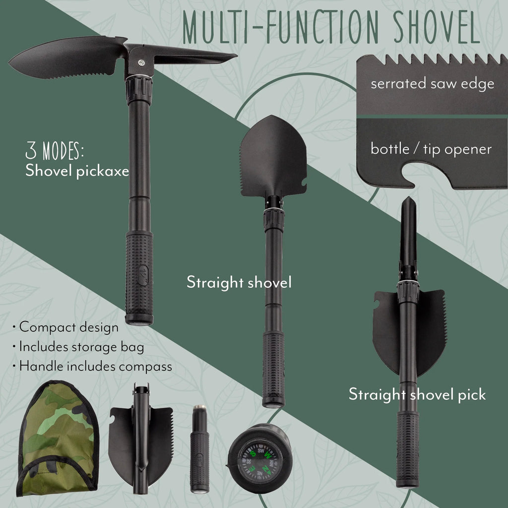 15-Piece Rockhound Mining Kit with Hammer, Chisels, Musette Bag P250349
