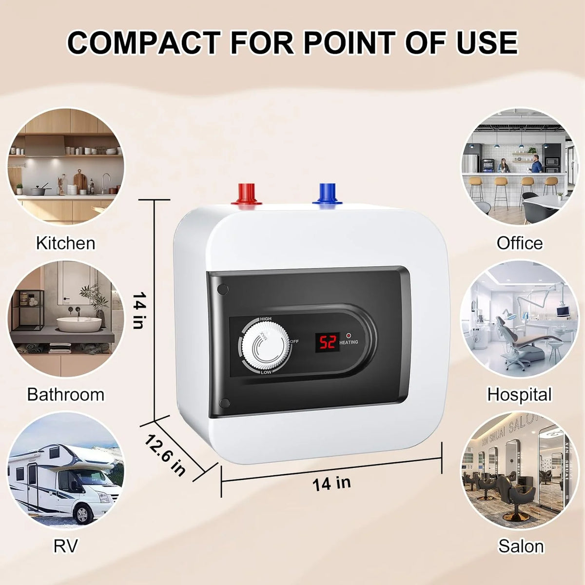 4 Gallon 110V 1.5KW Mini-Tank Water Heater A919