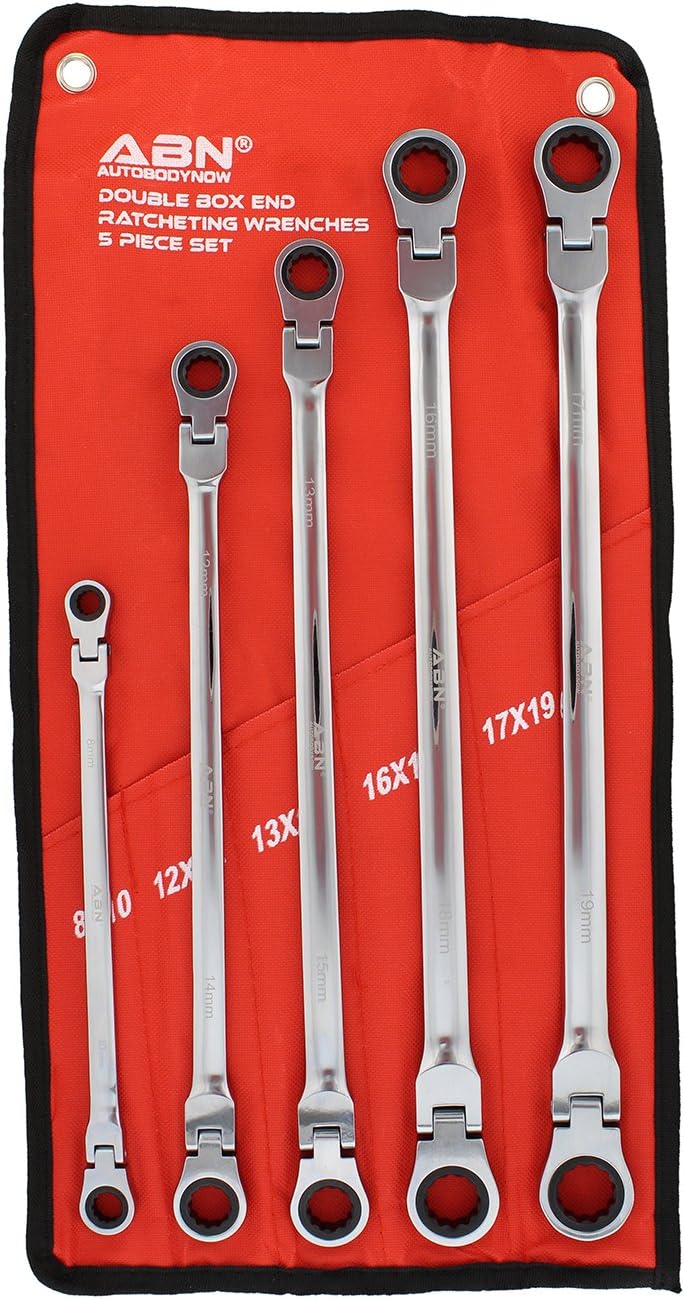 5pc Ratcheting Wrench Set Double End Flex Head Metric O640
