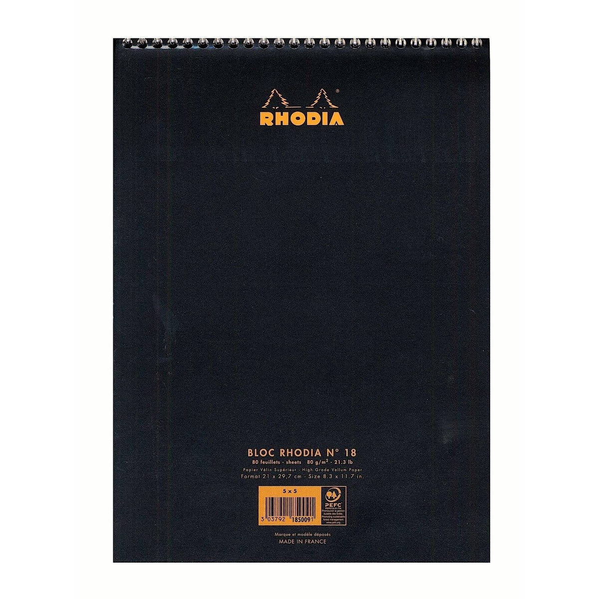 Ruled Wirebound Notebooks 8 1/4 x 12 1/2 in. Black Pack of 5 H458