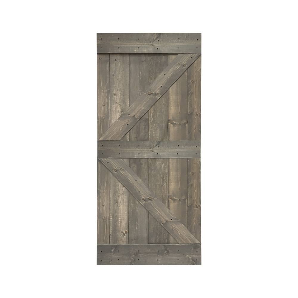Walnut Stained Solid Pine Wood Interior Sliding Barn Door Slab B701
