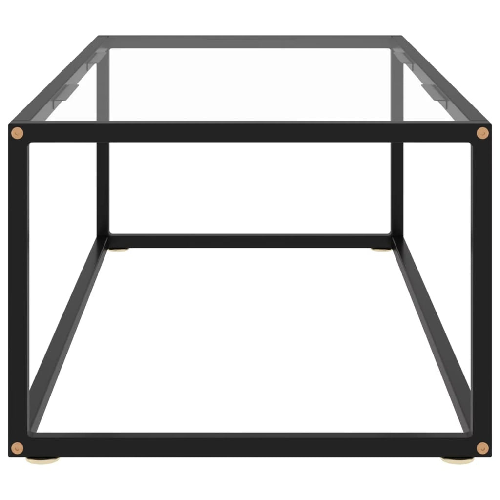 Modern Coffee Table Tempered Glass Tabletop Steel Frame O459049