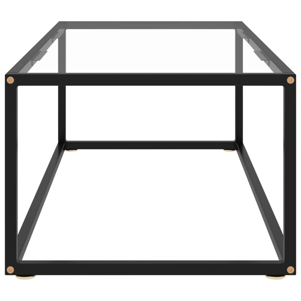 Modern Coffee Table Tempered Glass Tabletop Steel Frame O459049