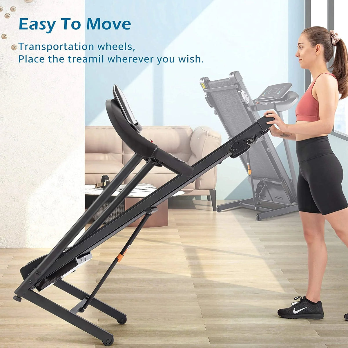 3.5HP Folding Electric Treadmill with Incline, Black F271018