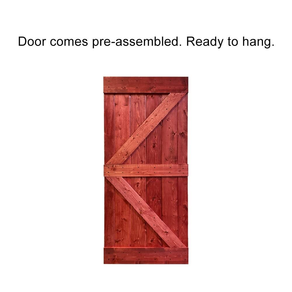 Walnut Stained Solid Pine Wood Interior Sliding Barn Door Slab B701