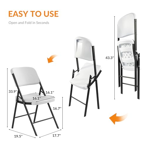 White 6-Pack Heavy Duty Folding Plastic Chairs B3975