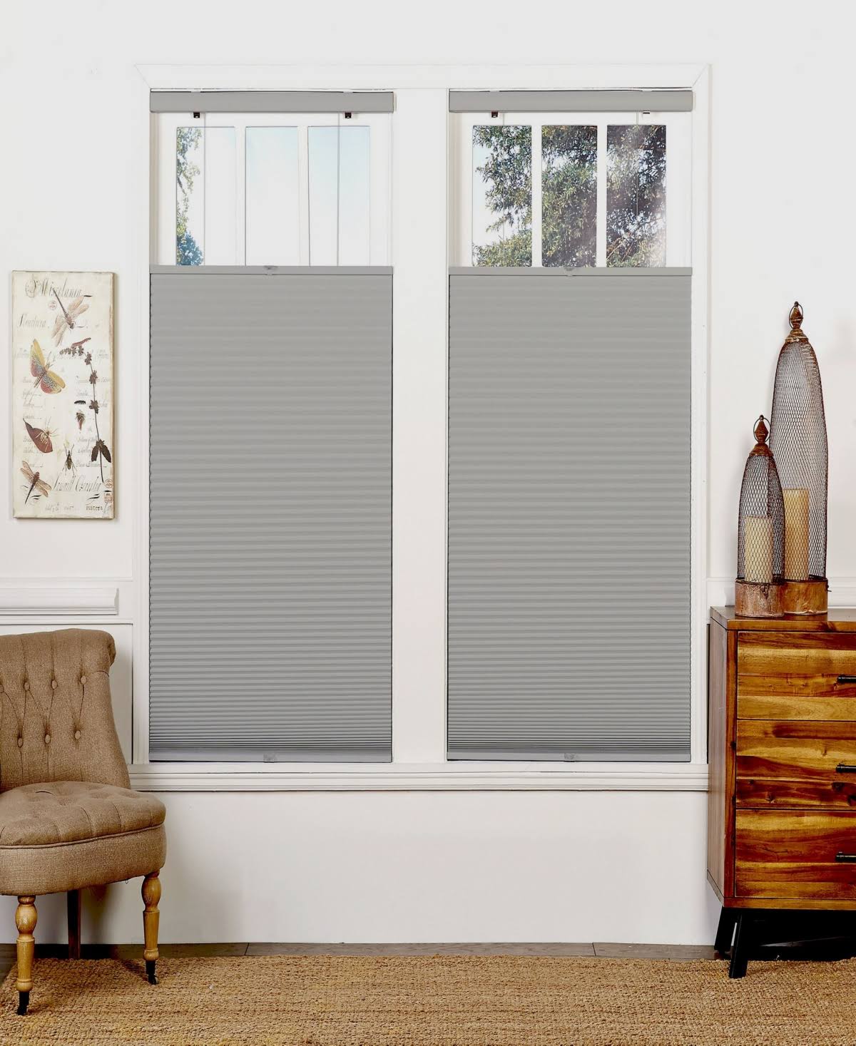 Cream-white Top Down Bottom Up Blackout Shade G9254