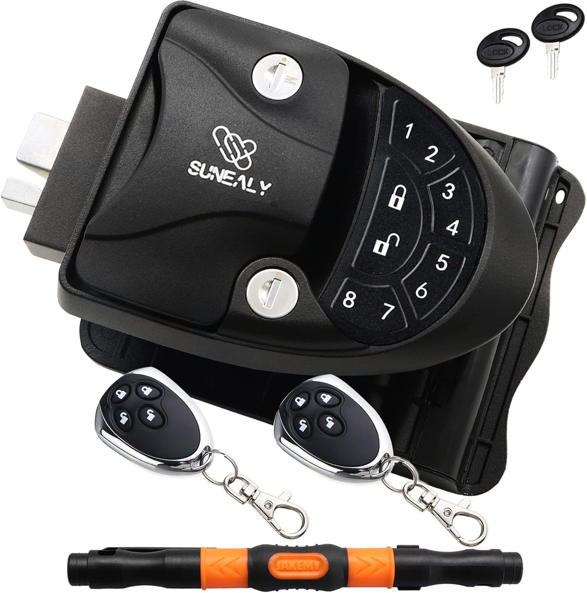 Metal RV Keyless Entry Door Lock with 2 Fobs and Backlit Keypad F220