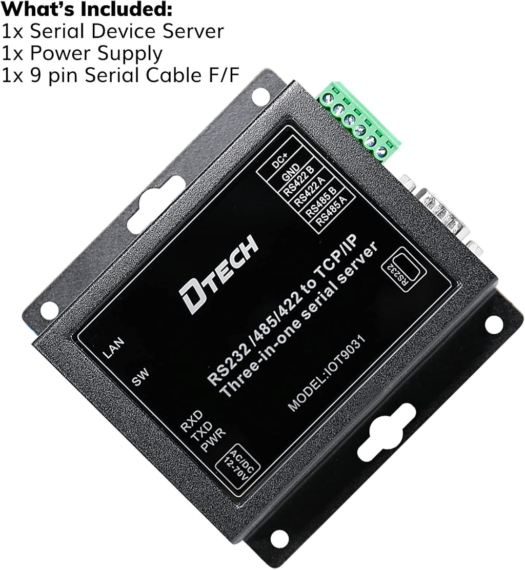 Serial to Ethernet Converter Adapter RS232 RS422 RS485 to TCP IP Device Server, Pack of 2 O629439