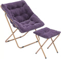 Oversized Foldable Saucer Chair with Ottoman U73455