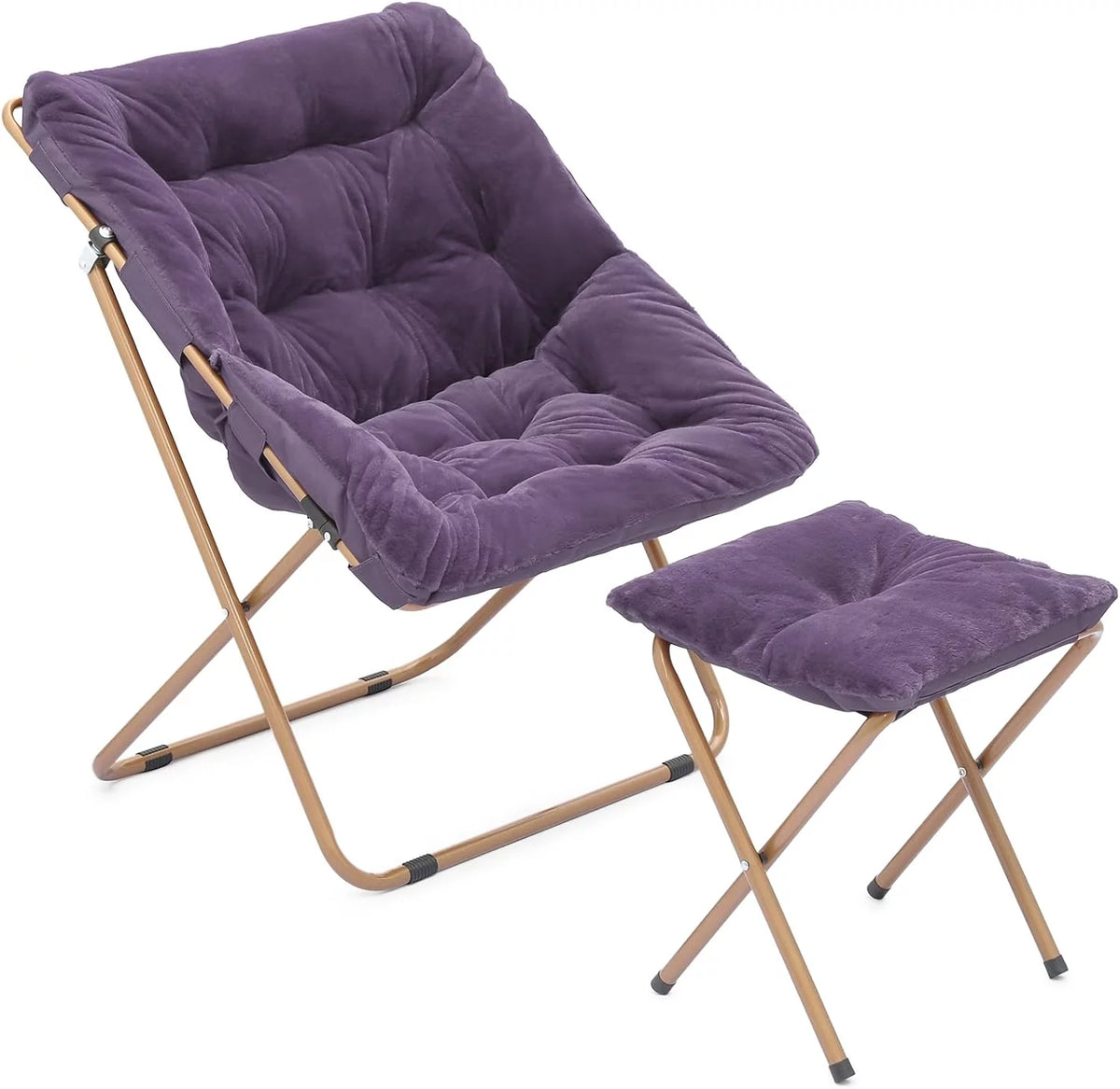 Oversized Foldable Saucer Chair with Ottoman U73455