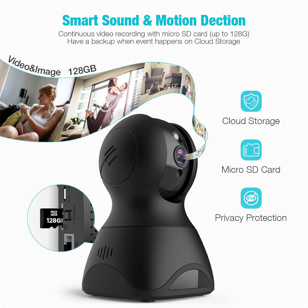 1080P WiFi Security Camera with 2-Way Talk, Night Vision, Pan/Tilt/Zoom, Pack of 2 K773822