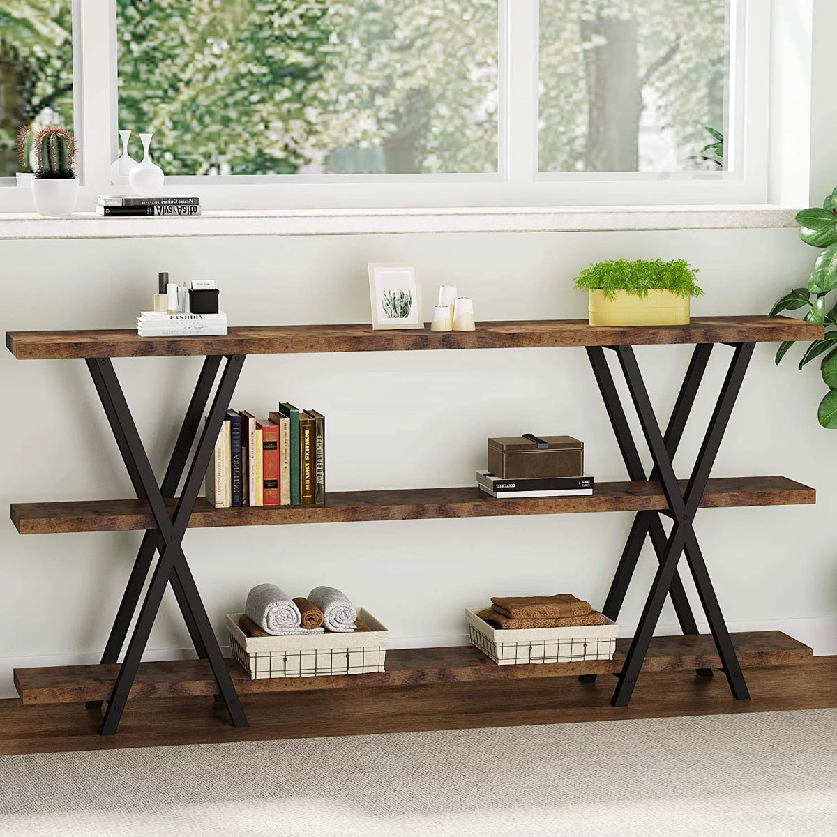 Narrow Long Sofa Table with Storage 70.8 Inch Z9983
