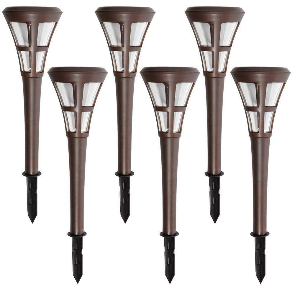 Solar Bronze Outdoor LED Landscape Path Light 6-Pack G5876