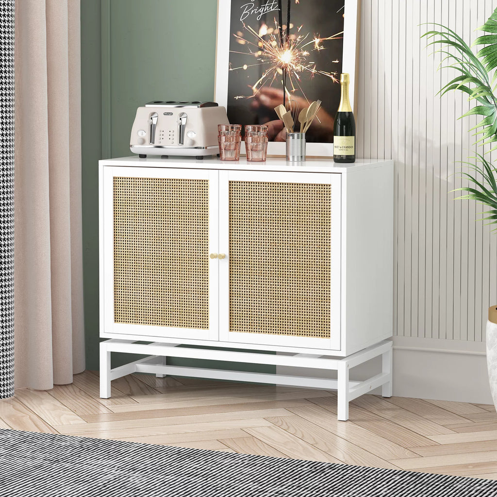 Buffet Sideboard with Rattan Doors Storage Cabinet M706