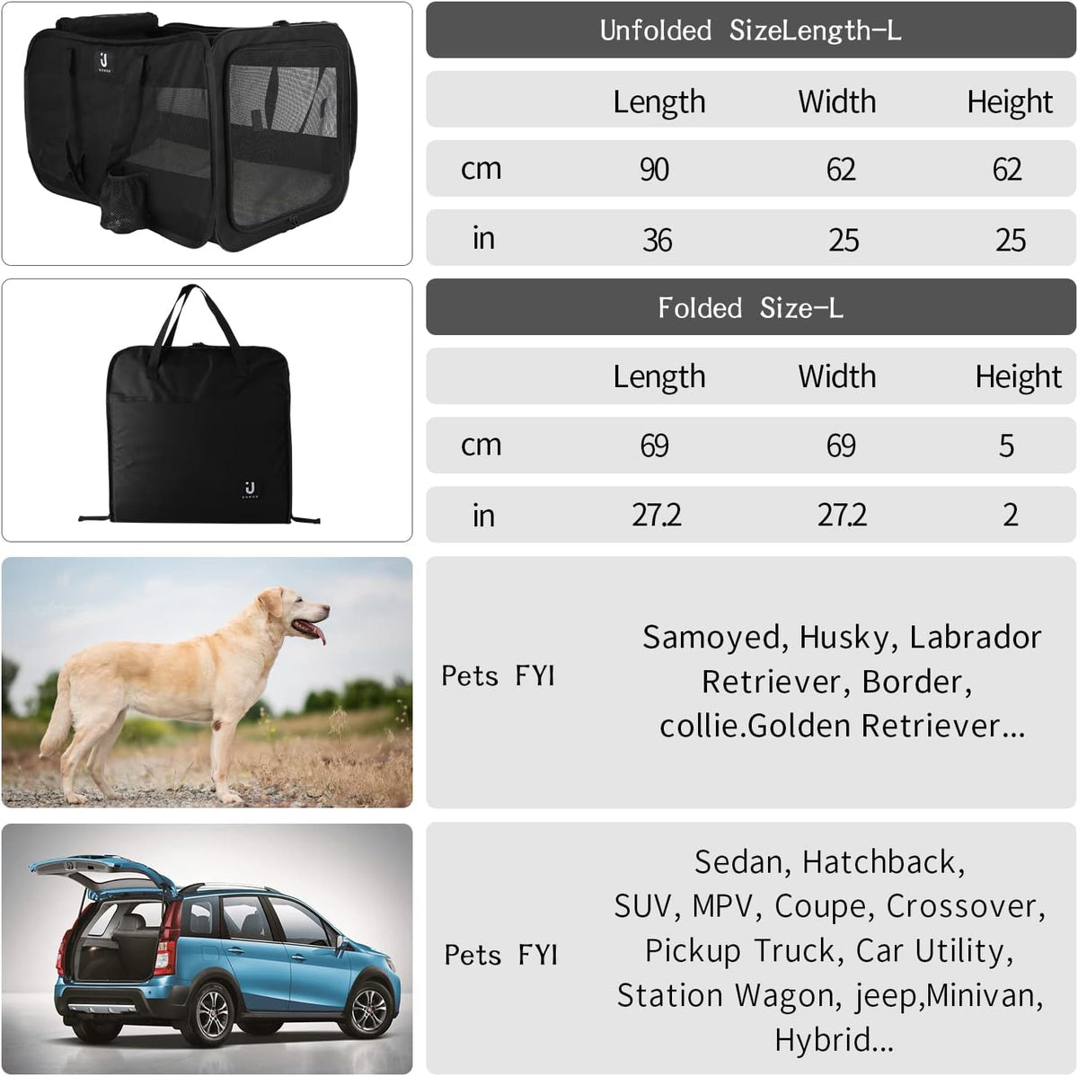 Folding Playpen Case Car Animal Training Bag for Dogs V3321