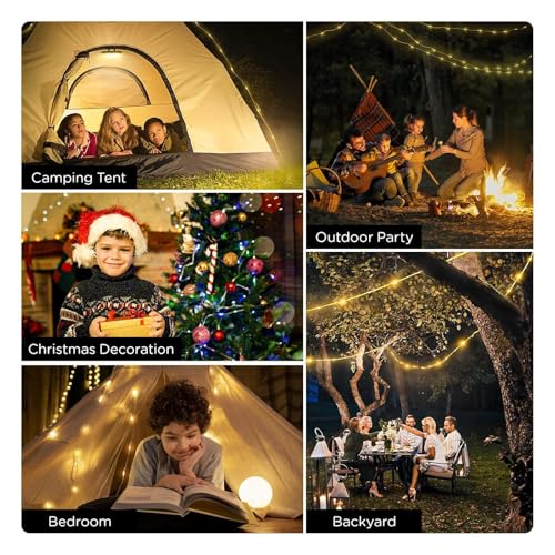 2-Pack 32.8FT Rechargeable Camping String Lights V335366