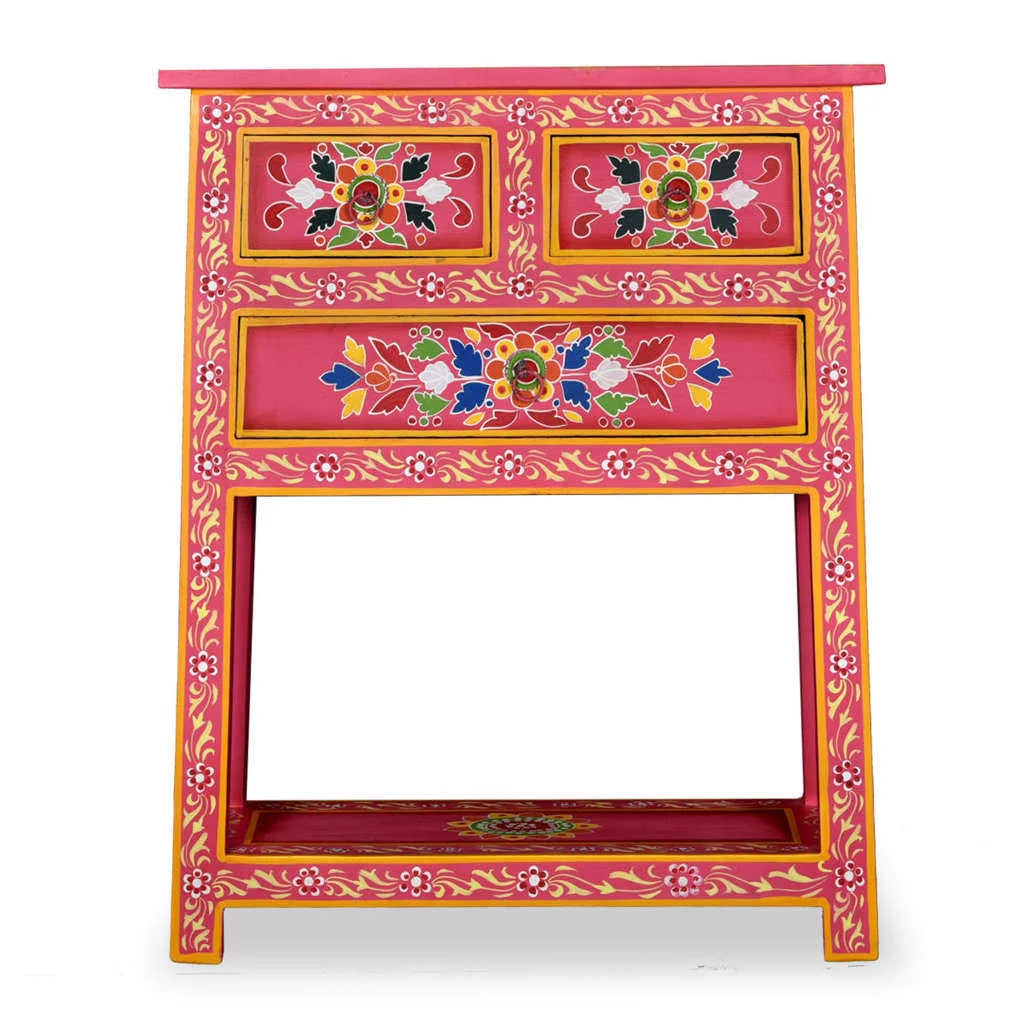 Pink Solid Wood Mango Sideboard with Drawers P595249