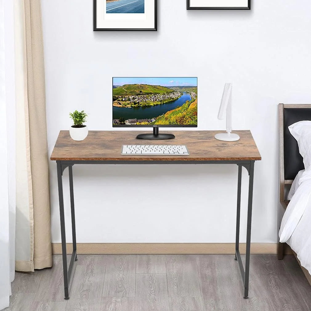 40 inch Computer Desk Wood Top Metal Frame Workstation S3209