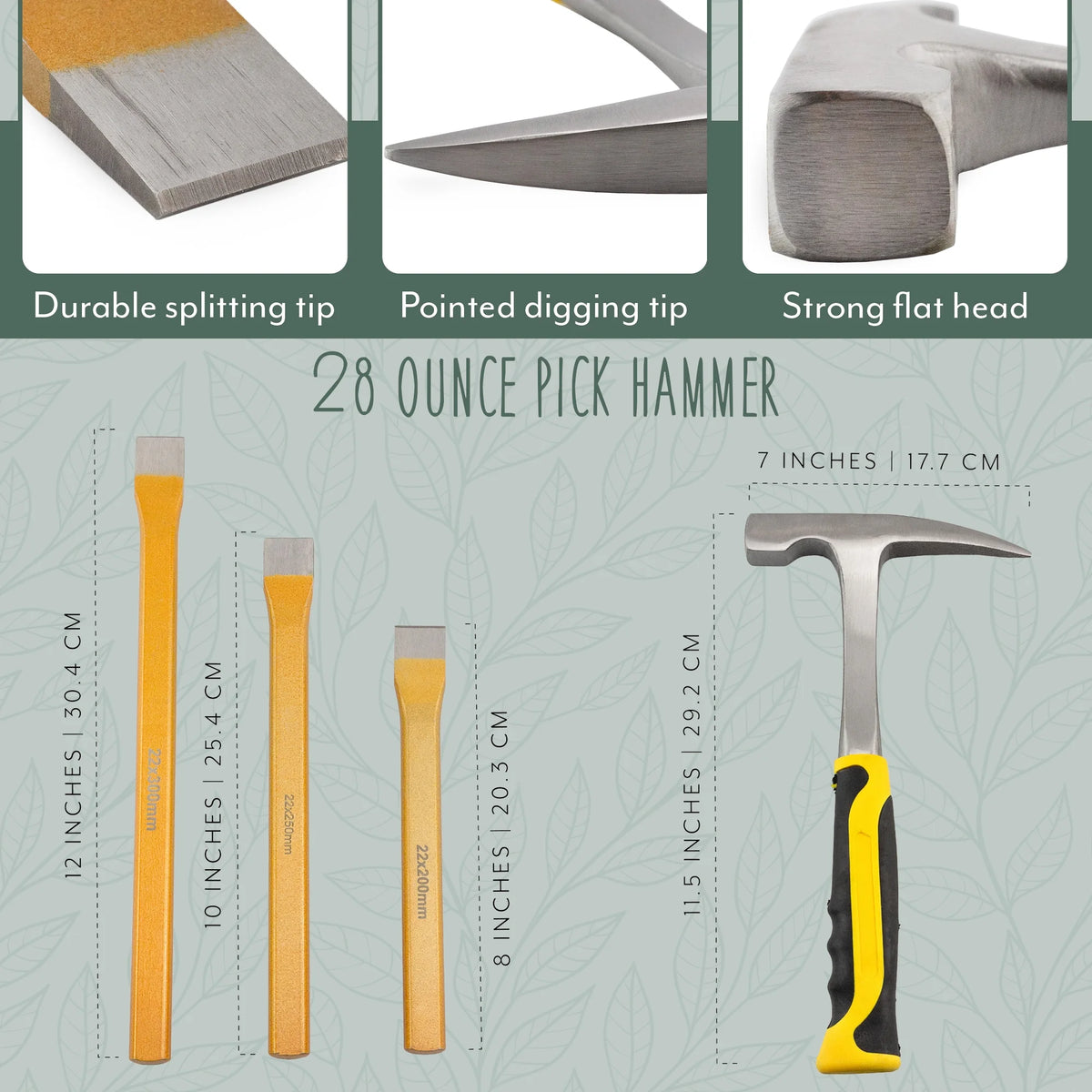 15-Piece Rockhound Mining Kit with Hammer, Chisels, Musette Bag P250349