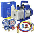 3.5CFM 1/4HP Air Vacuum Pump HVAC Refrigeration AC Manifold Gauge Set Y9482