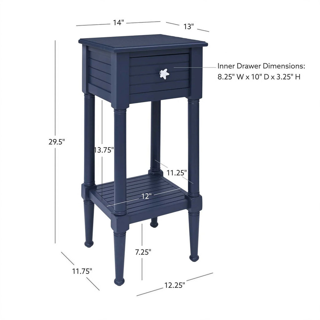 Navy Coastal Wood Side Table G3494