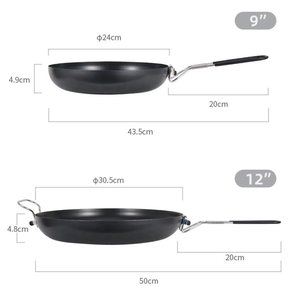 Non Stick Camping Skillet Frying Pan 9'' U276610