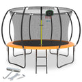 12FT Trampoline with Basketball Hoop and Safety Enclosure Net U610