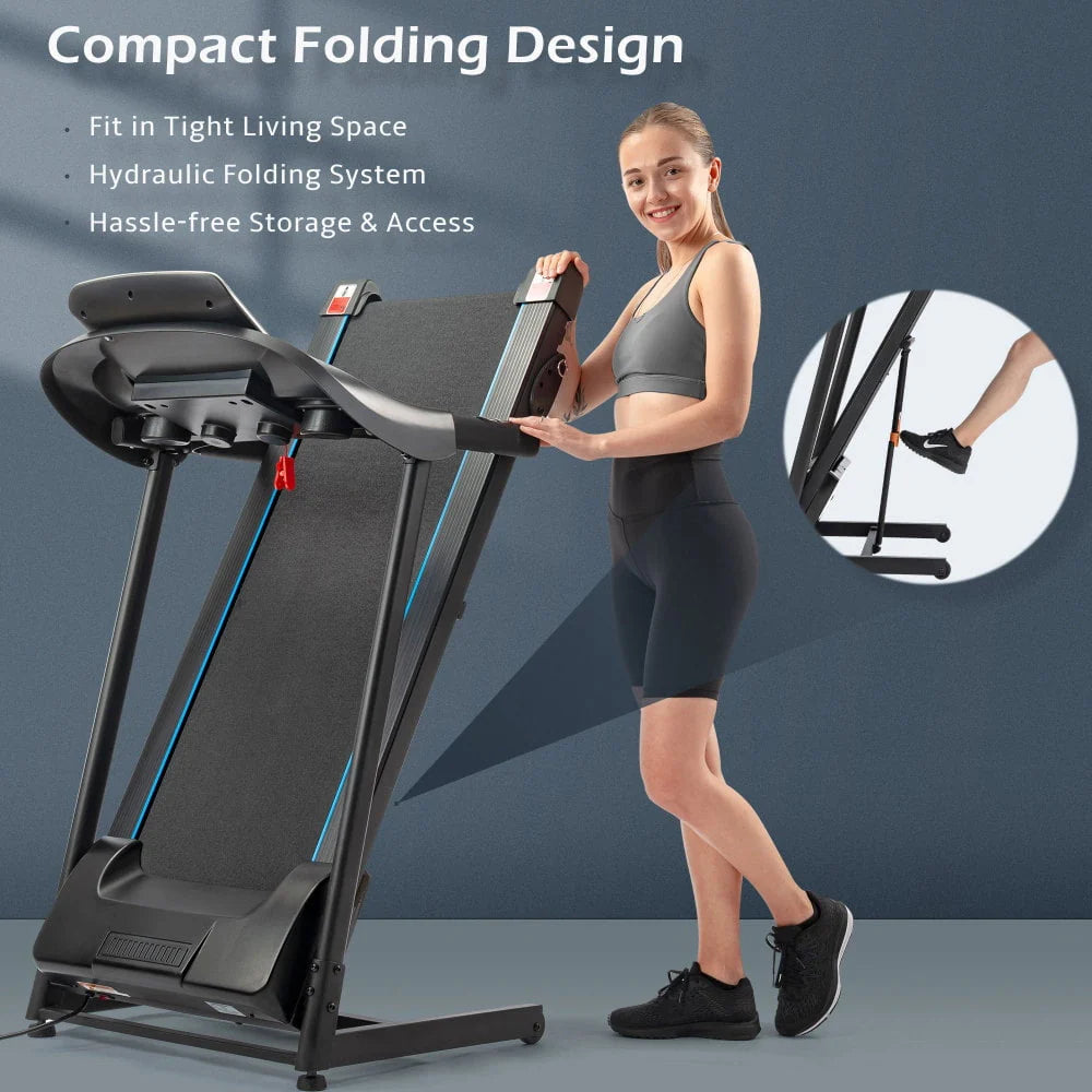 3.5HP Folding Electric Treadmill with Incline, Black F271018