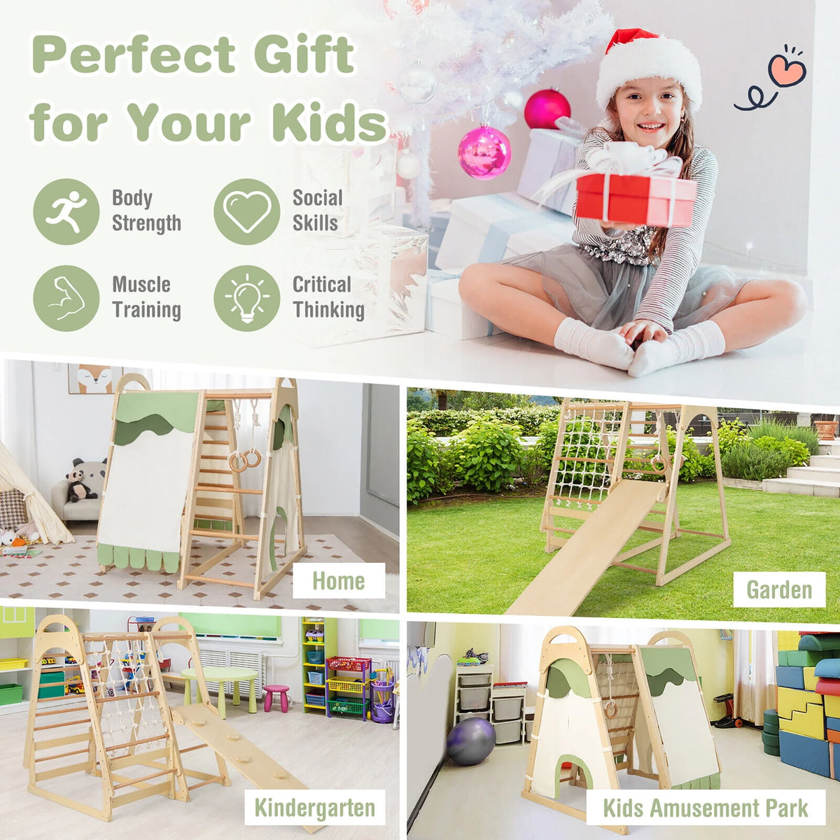 Climbing Toy with Slide Climbing Net Climbing Rock Tent Y980823