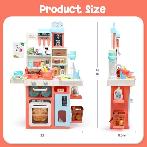 Pink Kids Kitchen Playset with Sound and Light J863