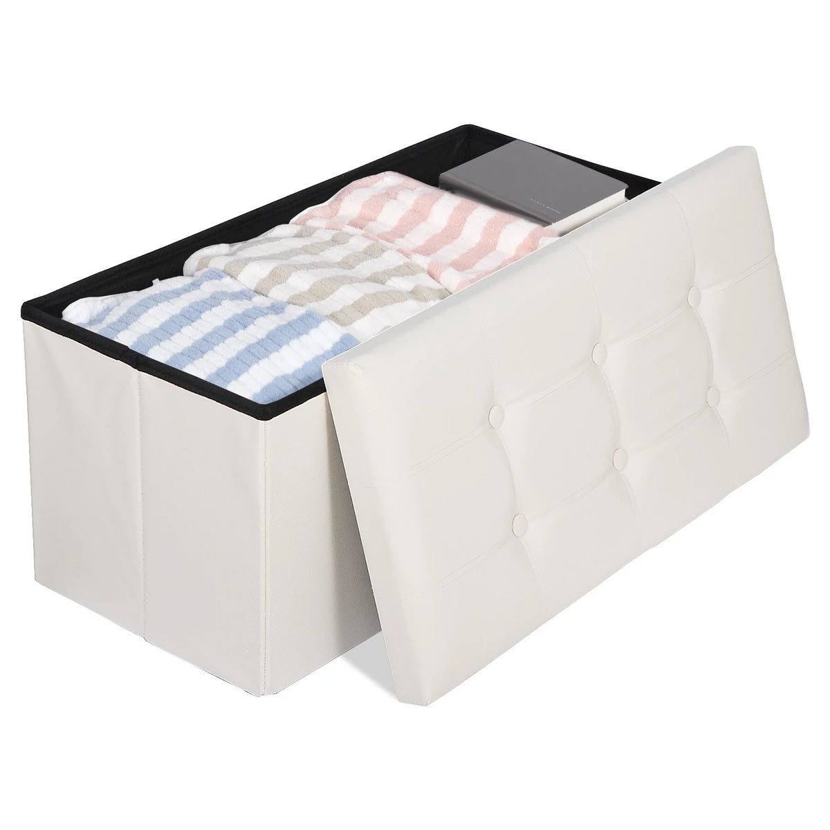 30'' Leather Storage Ottoman Bench Y73205