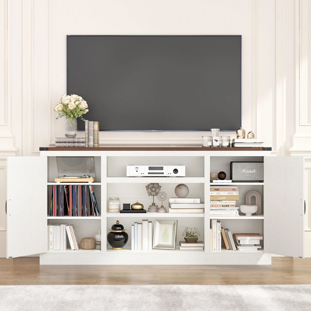 57 Double Barn Door Cabinet with Power Outlet & LED Light K6008