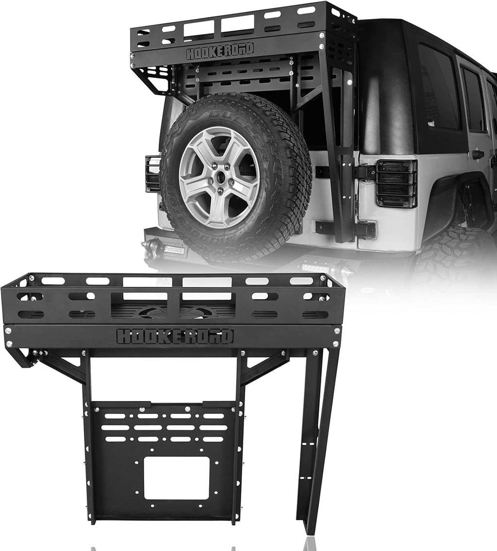 Tailgate Basket Rear Cargo Rack System with Reinforced Tailgate Hinge Kit T4698