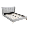 King Size Light Gray Fabric Bed S318