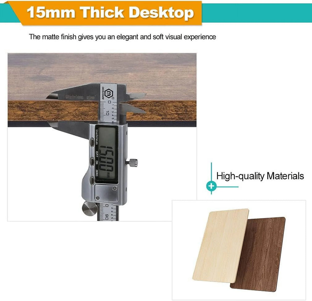 40 inch Computer Desk Wood Top Metal Frame Workstation S3209