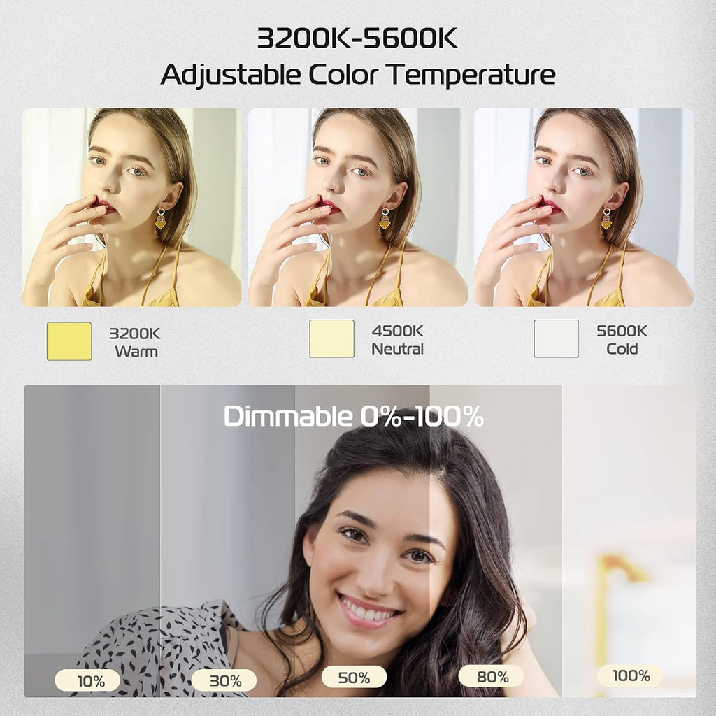 LED Panel Light with LCD Display, Dimmable Bi-Color 3200-5600K CRI95+ G770294