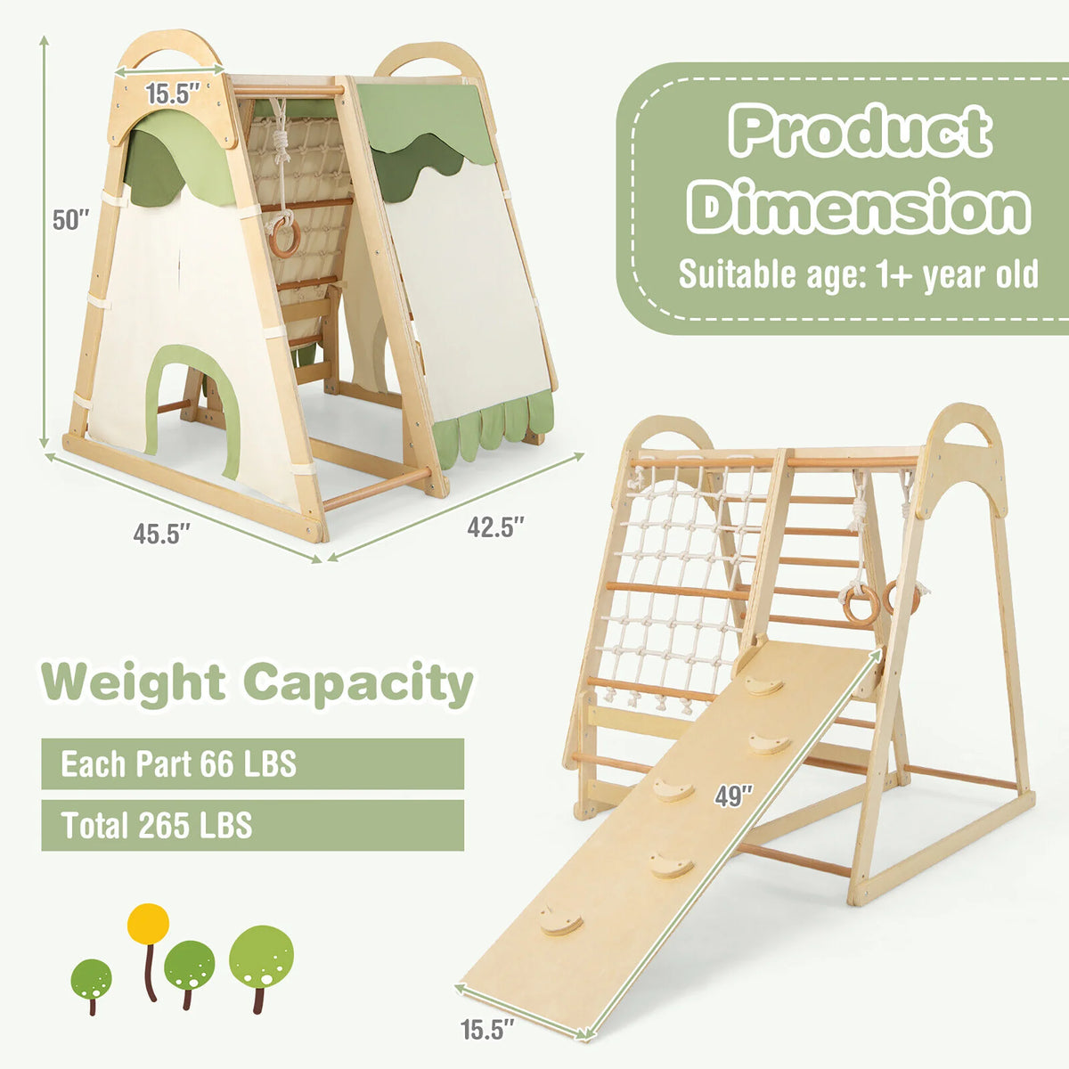 Climbing Toy with Slide Climbing Net Climbing Rock Tent Y980823